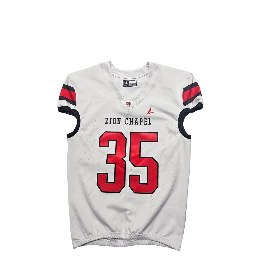 BSN Sports Zion Chapel‎ Football Jersey Mens Large White Red Black Number 35